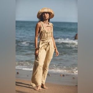 NWT Free People Jumpsuit linen beach type with belt